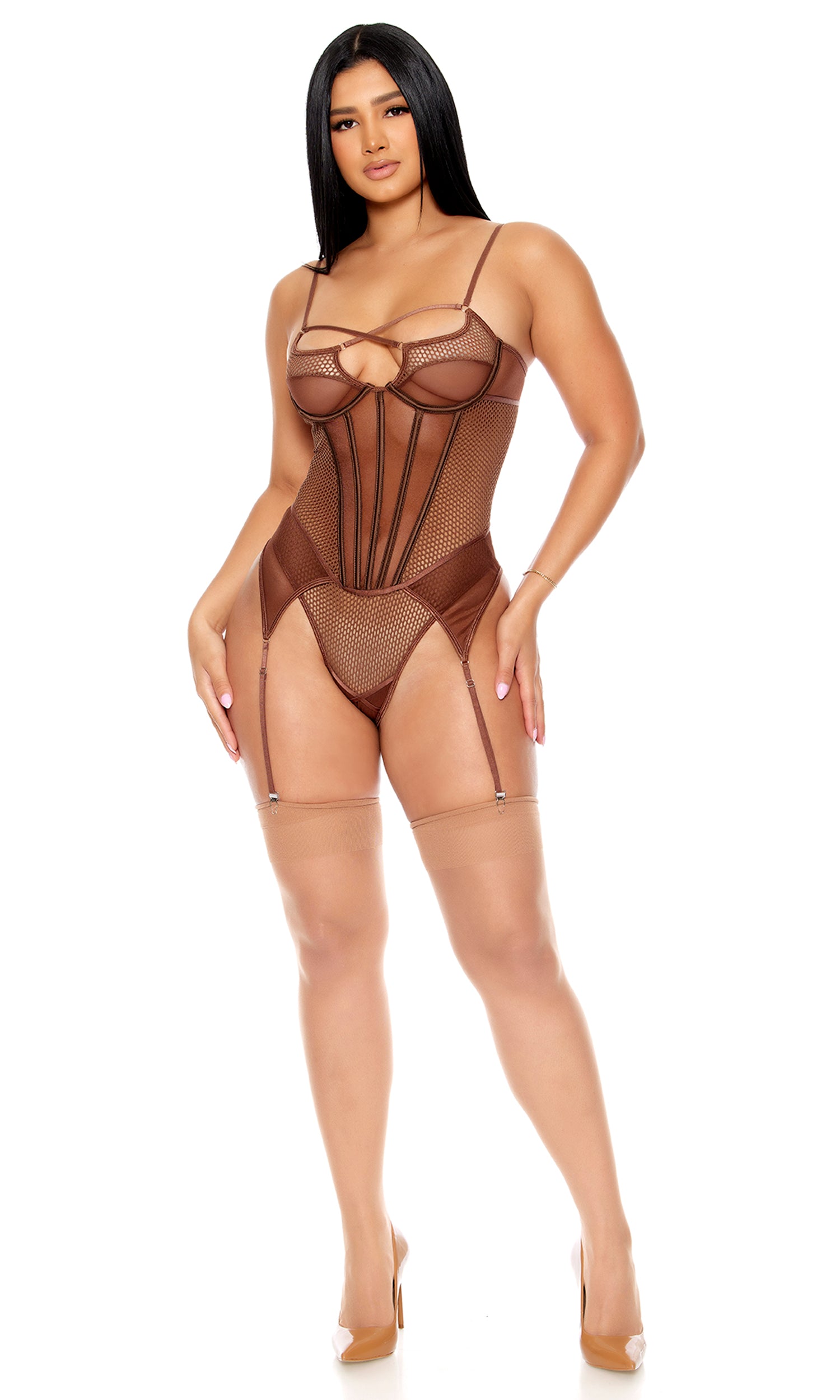 Caught Up O-Net Corset Style Teddy