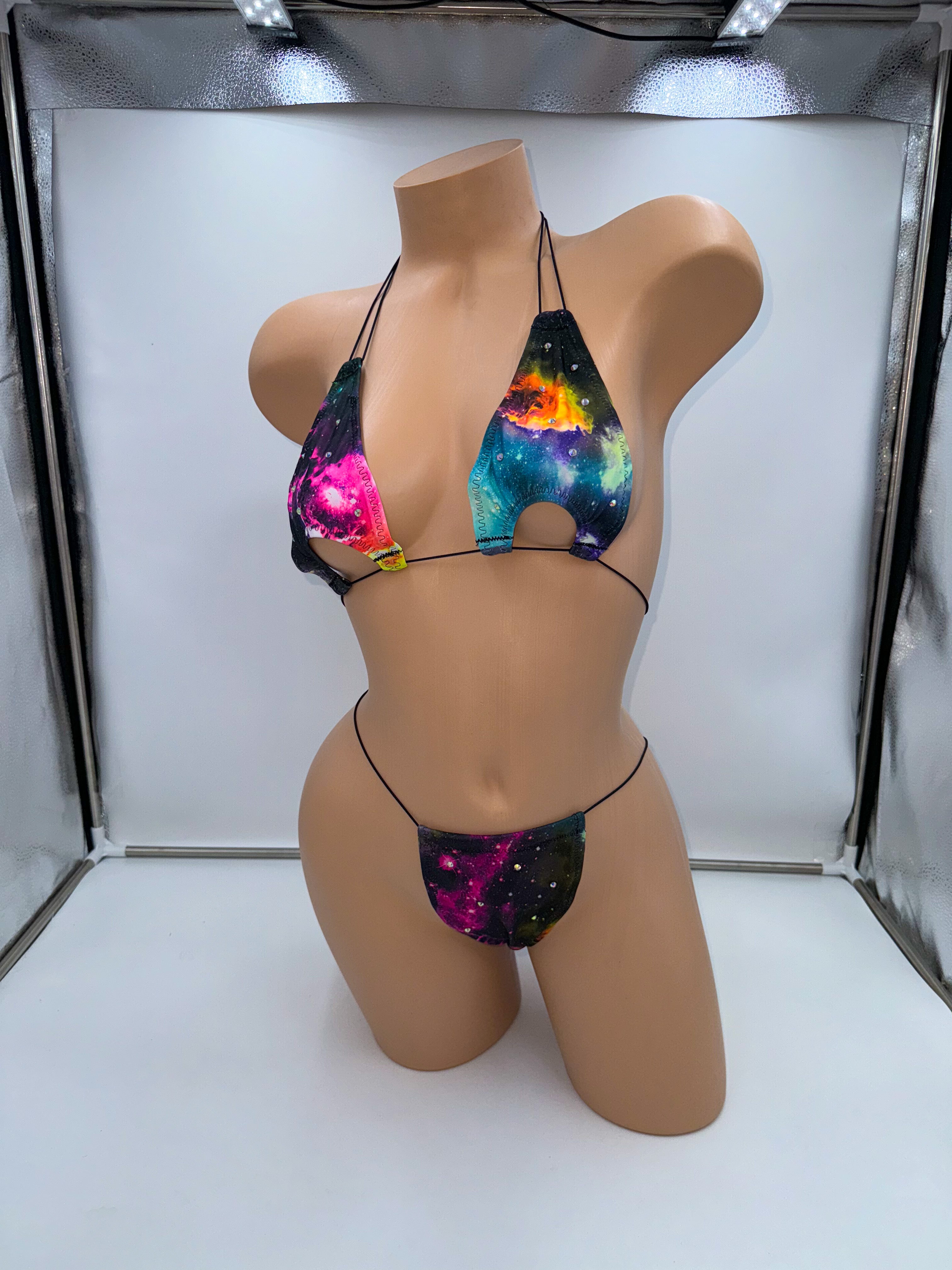 Galaxy UV Light Mini Bikini Set